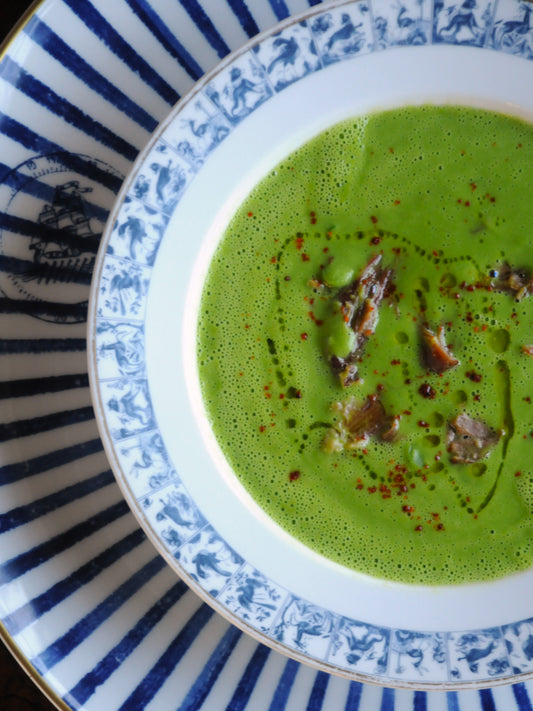 green pea soup for Chef Algarve Frozen Meals.