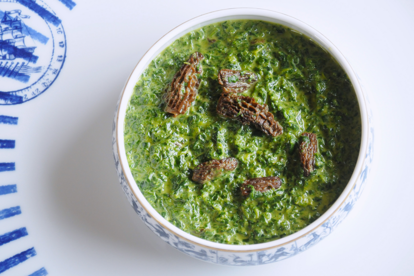 Creamed Spinach with Comté & Madeira-Braised Morel