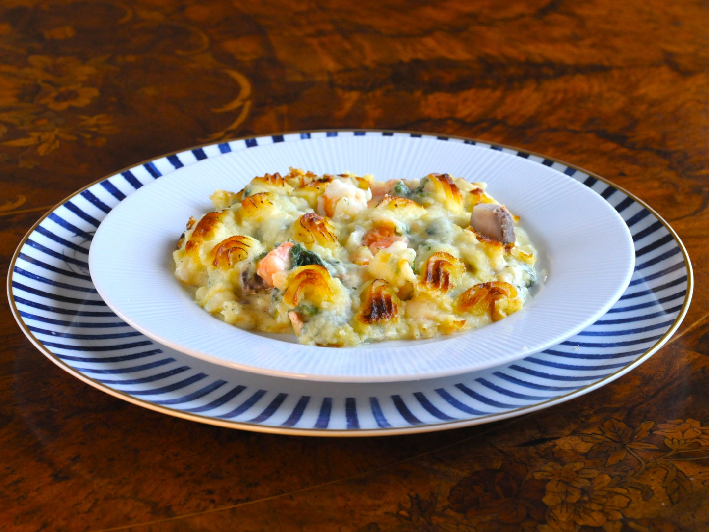 Signature Classic Wild Fish Pie gourmet meal by Chef George Tannock Algarve