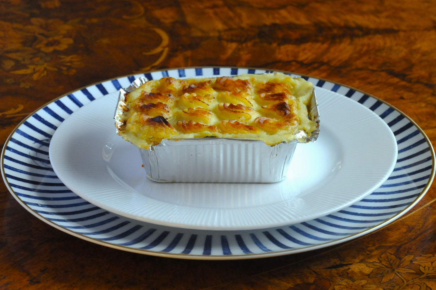 Cooked  Classic Wild Fish Pie gourmet meal by Chef George Tannock Algarve