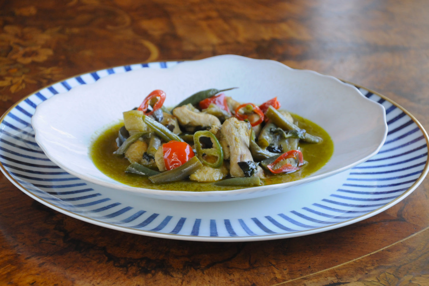 Handcrafted Thai Green Chicken Curry gourmet meal by algarve Chef George Tannock Algarve