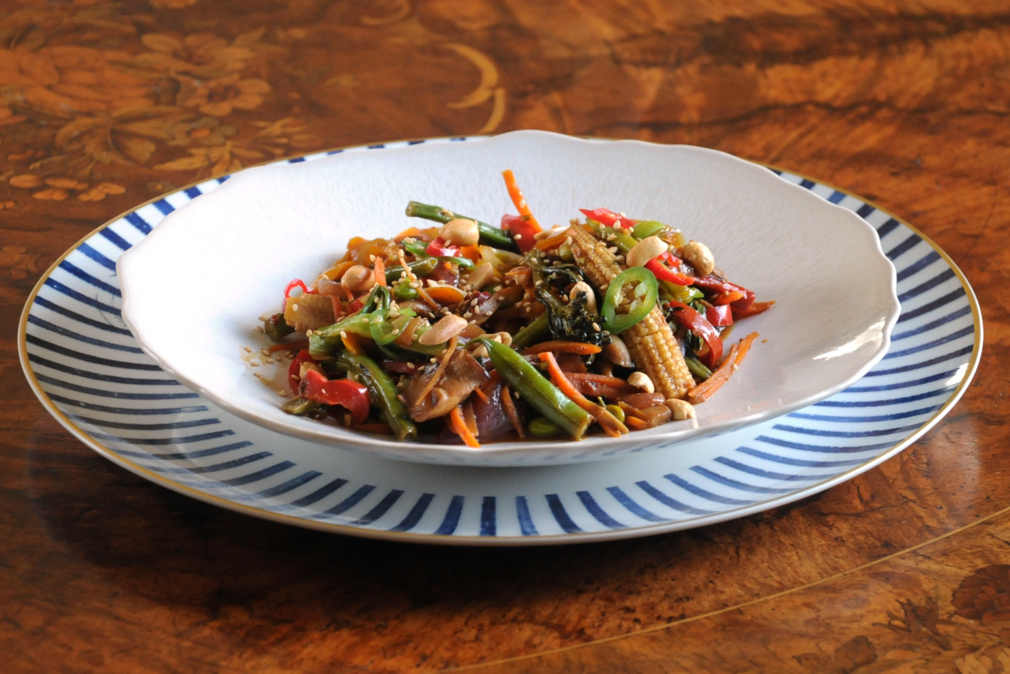 Vegetable, Yellow Bean & Peanut Stir-Fry